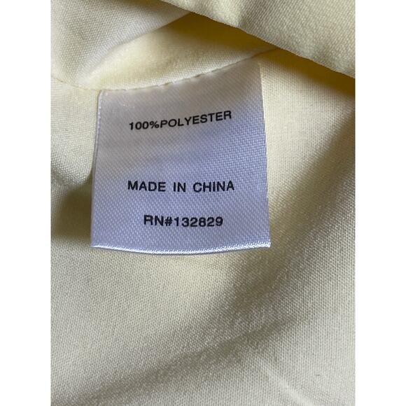 Superdown Yellow Sleeveless Tie Strap V Neck Smocked Tank Cami Crop Top Size S - Picture 4 of 4